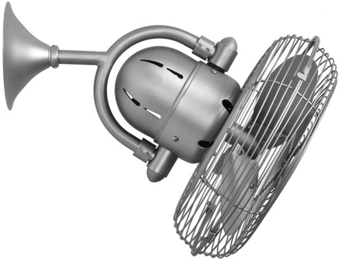 Kaye 90° oscillating 3-speed ceiling or wall fan in brushed nickel finish. (230|KC-BN)