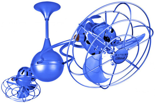 Italo Ventania 360° dual headed rotational ceiling fan in Agua Marinha (Light Blue) finish with m (230|IV-LTBLUE-MTL)