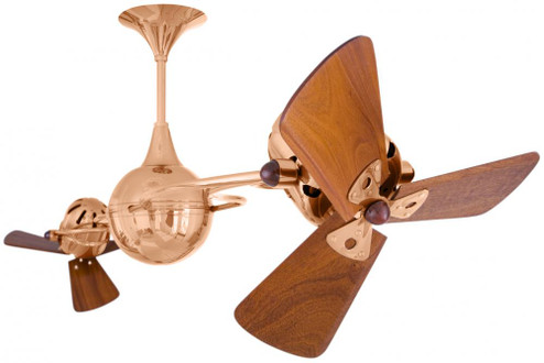 Italo Ventania 360° dual headed rotational ceiling fan in polished copper finish with solid susta (230|IV-CP-WD)