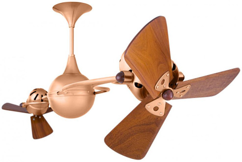 Italo Ventania 360° dual headed rotational ceiling fan in brushed copper finish with solid sustai (230|IV-BRCP-WD)
