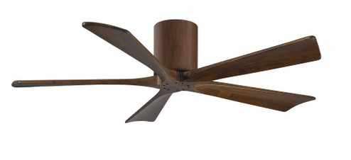 Irene-5H five-blade flush mount paddle fan in Walnut finish with 52” solid walnut tone blades.  (230|IR5H-WN-WA-52)