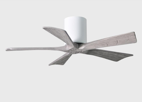 Irene-5H five-blade flush mount paddle fan in Gloss White finish with 42” solid barn wood tone b (230|IR5H-WH-BW-42)