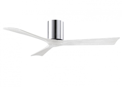 Irene-3H three-blade flush mount paddle fan in Polished Chrome finish with 52” solid matte white (230|IR3H-CR-MWH-52)