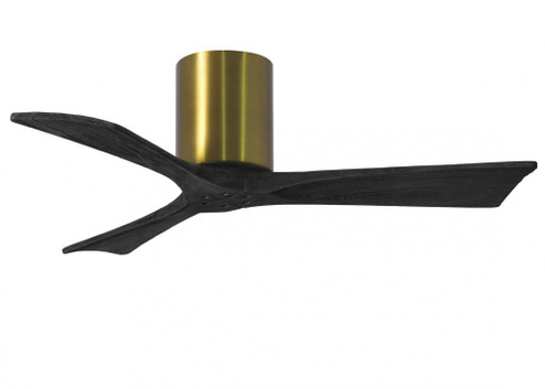 Irene-3H three-blade flush mount paddle fan in Brushed Brass finish with 42” solid matte black w (230|IR3H-BRBR-BK-42)