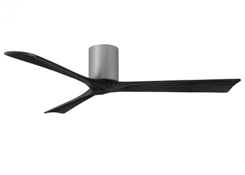 Irene-3H three-blade flush mount paddle fan in Brushed Nickel finish with 60” solid matte black (230|IR3H-BN-BK-60)