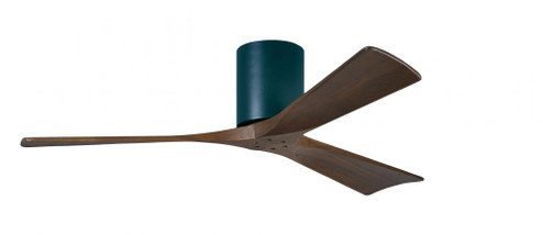 Irene-3H three-blade flush mount paddle fan in Matte Black finish with 52” solid walnut tone bla (230|IR3H-BK-WA-52)