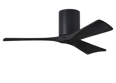 Irene-3H three-blade flush mount paddle fan in Matte Black finish with 42” solid matte black woo (230|IR3H-BK-BK-42)