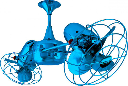 Duplo Dinamico 360” rotational dual head ceiling fan in Agua Marinha (Light Blue) finish with me (230|DD-LTBLUE-MTL)
