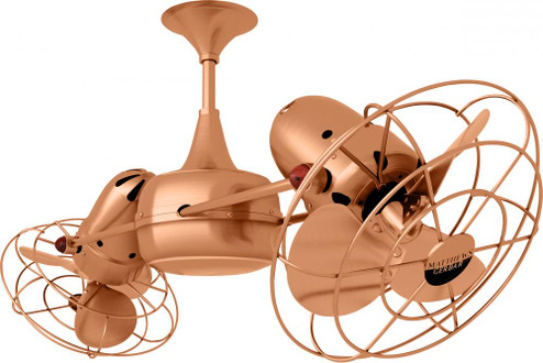 Duplo Dinamico 360” rotational dual head ceiling fan in Brushed Copper finish with Metal blades. (230|DD-BRCP-MTL)