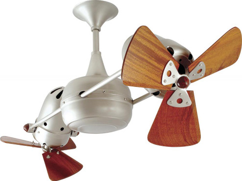 Duplo Dinamico 360” rotational dual head ceiling fan in Brushed Nickel finish with solid sustain (230|DD-BN-WD-DAMP)
