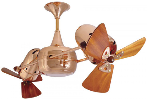 Duplo Dinamico 360” rotational dual head ceiling fan in Polished Copper finish with solid sustai (230|DD-CP-WD)