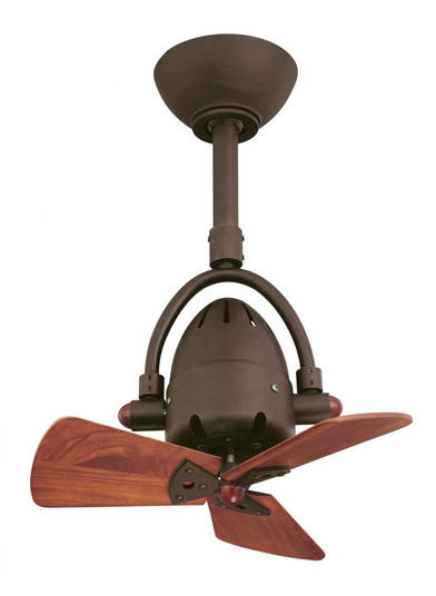 Diane oscillating ceiling fan in Textured Bronze finish with solid mahogany tone wood blades. (230|DI-TB-WD)