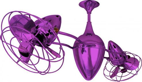 Ar Ruthiane 360° dual headed rotational ceiling fan in Ametista (Purple) finish with metal blades (230|AR-LTPURPLE-MTL)