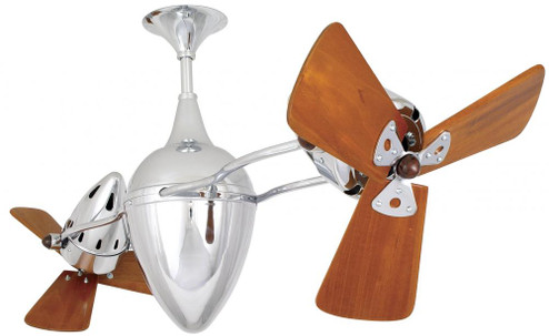 Ar Ruthiane 360° dual headed rotational ceiling fan in polished chrome finish with solid sustaina (230|AR-CR-WD)