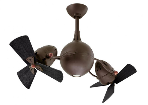 Acqua 360° rotational 3-speed ceiling fan in textured bronze finish with solid matte black wood b (230|AQ-TB-WDBK)