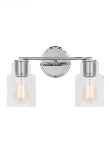 Sayward Transitional 2-Light Bath Vanity Wall Sconce in Chrome Finish With Clear Glass Shades (7725|DJV1002CH)
