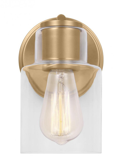 Sayward Transitional 1-Light Wall Sconce Bath Vanity in Satin Brass Gold Finish (7725|DJV1001SB)