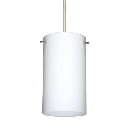 Besa Stilo 7 Pendant Opal Matte Satin Nickel 1x5W LED, 15Ft. Cord (127|1XC-440407-LED-SN-L)