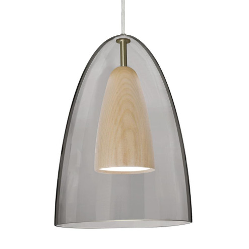 Besa, Dano Cord Pendant For Multiport Canopy, Smoke/Natural, Satin Nickel Finish, 1x9W LED, 15ft. (127|J-DANOSMNA-LED-SN-L)