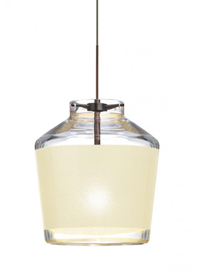 Besa Pendant Pica 6 Bronze Creme Sand 1x5W LED, 15Ft. Cord (127|1XC-PIC6CR-LED-BR-L)