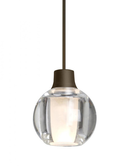 Besa, Boca 3 Cord Pendant, Clear, Bronze Finish, 1x3W LED, 15Ft. Cord (127|1XC-BOCA3CL-LED-BR-L)