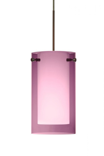 Besa Pendant Pahu 4 Bronze Transparent Amethyst/Opal 1x35W Halogen, 15Ft. Cord (127|1XC-A44007-BR-L)