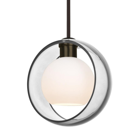 Besa Mana Pendant, Clear/Opal, Bronze Finish, 1x60W Medium Base, 15Ft. Cord (127|1TT-MANACL-BR-L)