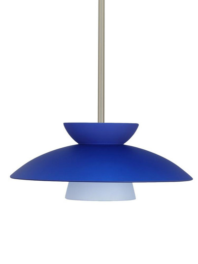 Besa Trilo 15 Pendant Blue Matte Satin Nickel 1x9W LED, 15Ft. Cord (127|1TT-451323-LED-SN-L)