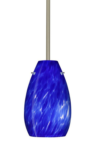 Besa Pera 9 Stem Pendant Satin Nickel Blue Cloud 1x100W Medium Base, 15Ft. Cord (127|1TT-412686-SN-L)