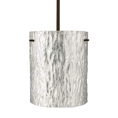 Besa Tamburo 8 Pendant Stone Silver Foil Bronze 1x11W LED, 15Ft. Cord (127|1TT-4006SS-LED-BR-L)