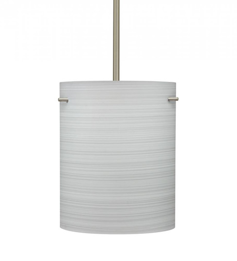 Besa Stem Pendant Tamburo 8 Satin Nickel Chalk 1x100W Medium Base, 15Ft. Cord (127|1TT-4006KR-SN-L)