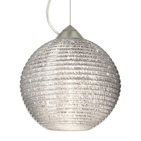 Besa Kristall 8 Pendant Satin Nickel Glitter 1x9W LED, 15Ft. Cord (127|1KX-4616GL-LED-SN-L)