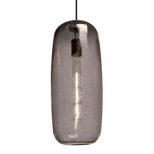 Besa, Pinot 18 Cord Pendant, Smoke Bubble, Black FInish 1x60W Incandescent, 15Ft. Cor (127|1JT-PINOT18SM-BK-L)