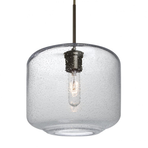 Besa Niles 10 Pendant, Clear Bubble, Bronze Finish, 1x60W Medium Base T10, 15Ft. Cord (127|1JT-NILES10CL-BR-L)