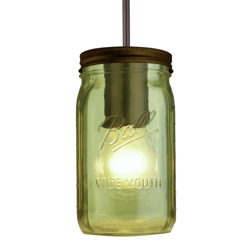 Besa Pendant Milo 4 Bronze Green 1x40W Medium Base A15 , 15Ft. Cord (127|1JT-MILO4GR-BR-L)