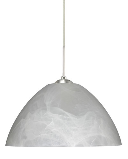 Besa Tessa LED Pendant Marble Satin Nickel 1x9W LED, 15Ft. Cord (127|1JT-420152-LED-SN-L)