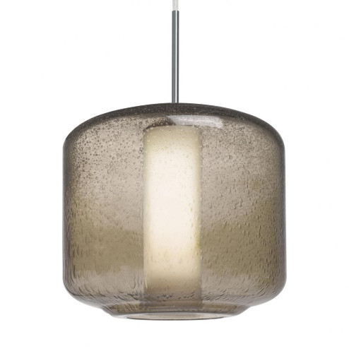 Besa Niles 10 Pendant, Smoke Bubble/Opal, Satin Nickel Finish, 1x60W Medium Base T10, 15Ft. Cord (127|1JC-NILES10SO-SN-L)