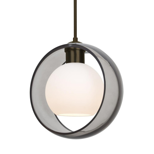 Besa Mana Pendant, Smoke/Opal, Bronze Finish, 1x60W Medium Base, 15Ft. Cord (127|1JC-MANASM-BR-L)