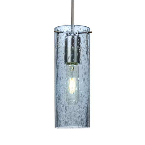 Besa, Juni 10 Cord Pendant, Blue Bubble, Satin Nickel, 1x60W Medium Base, 15Ft. Cord (127|1JC-JUNI10BL-SN-L)