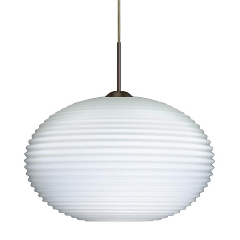 Besa Pendant Pape 12 Bronze Opal Ribbed 1x75W Medium Base, 15Ft. Cord (127|1JC-491307-BR-L)