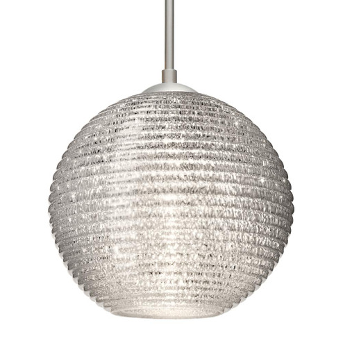 Besa Kristall 8 Pendant Satin Nickel Glitter 1x9W LED, 15Ft. Cord (127|1JC-4616GL-LED-SN-L)