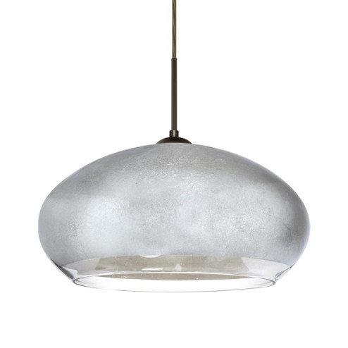 Besa Brio 14 Pendant Bronze Silver Foil 1x9W LED, 15Ft. Cord (127|1JC-4345SF-LED-BR-L)