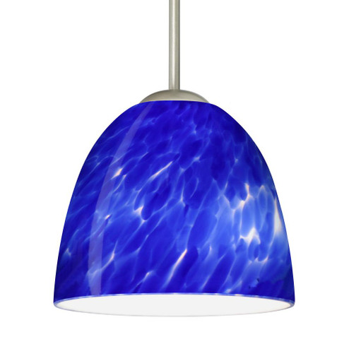 Besa Sasha LED Pendant Blue Cloud Satin Nickel 1x9W LED, 15Ft. Cord (127|1BT-757286-LED-SN-L)