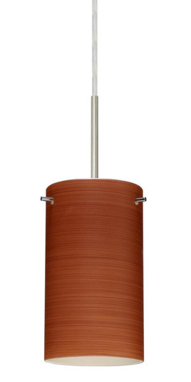 Besa Stilo 7 Pendant Satin Nickel Cherry 1x40W B10 Med, 15Ft. Cord (127|1BT-4404CH-MED-SN-L)