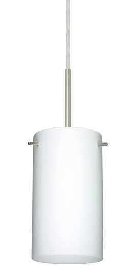 Besa Stilo 7 Pendant Satin Nickel Opal Matte 1x50W Candelabra, 15Ft. Cord (127|1BT-440407-SN-L)