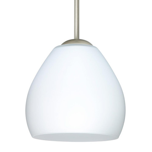 Besa Bolla LED Pendant Opal Matte Satin Nickel 1x9W LED, 15Ft. Cord (127|1BT-412207-LED-SN-L)