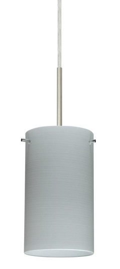 Besa Stilo 7 Pendant Satin Nickel Chalk 1x40W B10 Med, 15Ft. Cord (127|1BC-4404KR-MED-SN-L)