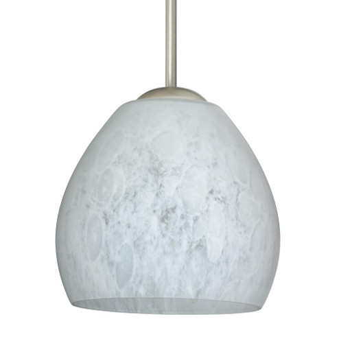 Besa Bolla LED Pendant Carrera Satin Nickel 1x9W LED, 15Ft. Cord (127|1BC-412219-LED-SN-L)