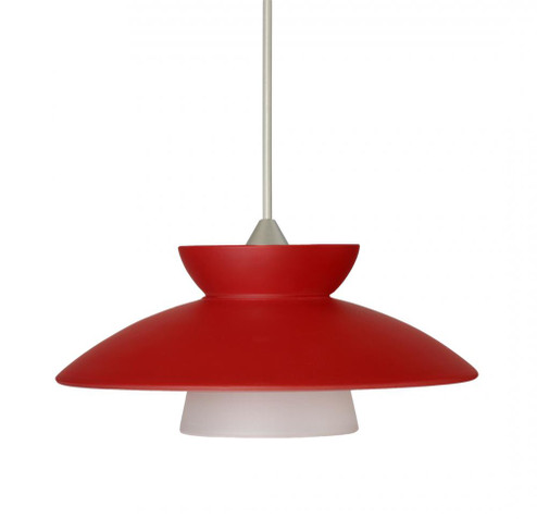 Besa Pendant Trilo 7 Satin Nickel Red Matte 1x5W LED (127|RXP-271831-LED-SN)
