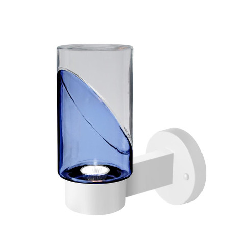 Blink Outdoor Sconce, Blue/Clear, White Finish, 1x4W LED (127|BLINKBL-WALL-LED-WH)